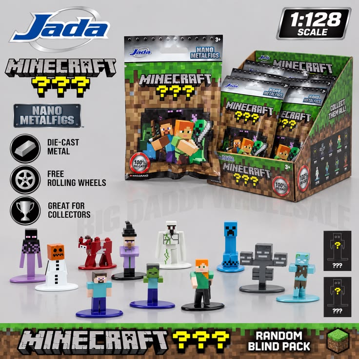 24pc - Jada Toys Minecraft Mini Figure Pack W1 net price 239