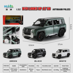 1:32 BYD looks up at U8 Die cast Car