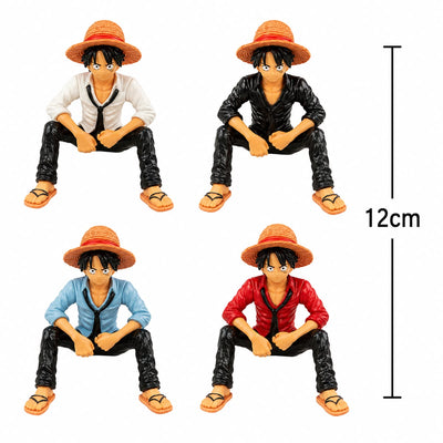 1pc Luffy Sitting Figure – White Shirt Version — 12 cm