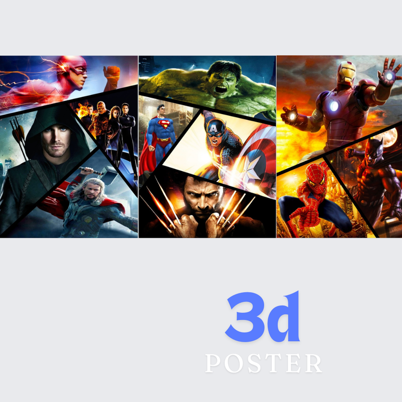 2pcs-Mix mAvel 3d poster net price 105