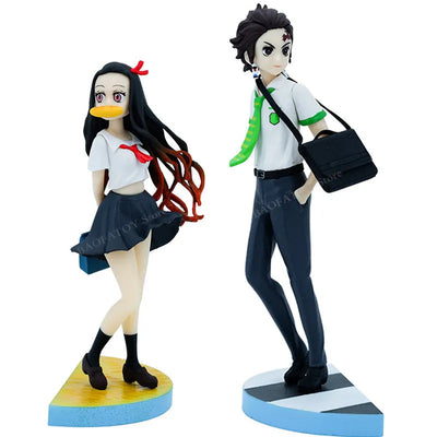 Tanjiro & Nejuka School Uniform Action figures set with box