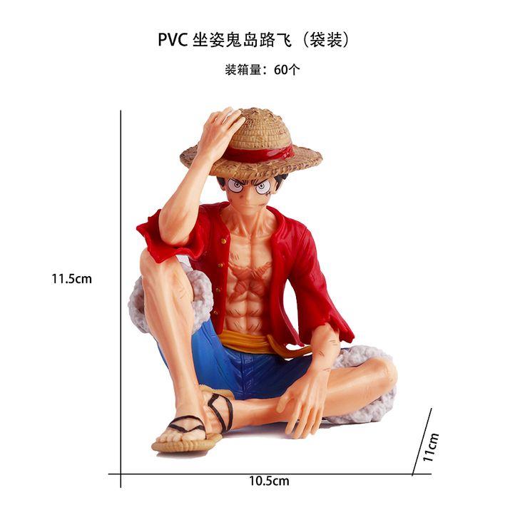 luffy sitting touching hat