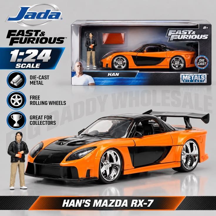 Jada Toys Fast & Furious 1997 Mazda RX-7 Han 1:24 Die-Cast Car