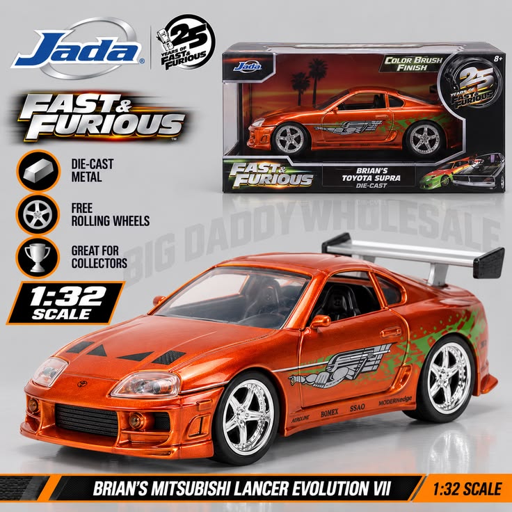 Jada Toys Fast & Furious 25th Anniversary Toyota Supra 1:32 A