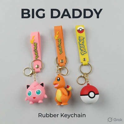 3pcs - mix design pokimon Rubber keychain (eff price 35)