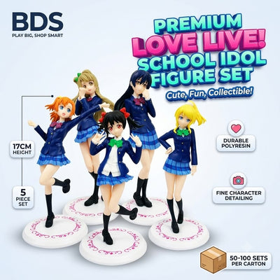 5 school girls figure set