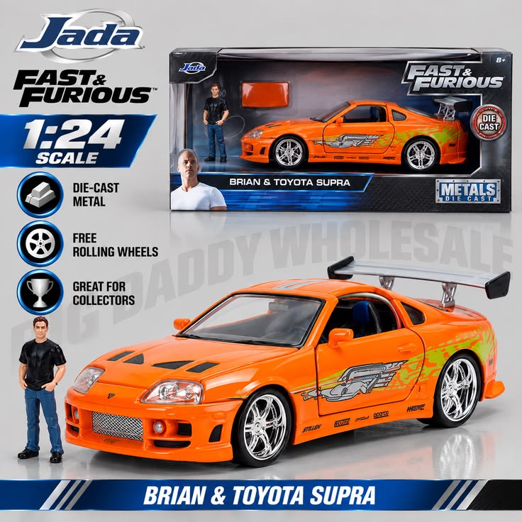 Jada Toys Fast & Furious 1995 Toyota Supra Brian 1:24 Die-Cast Car