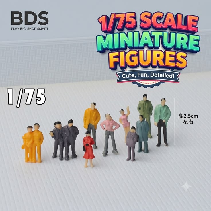 100 pcs - 1:75 scale man figures