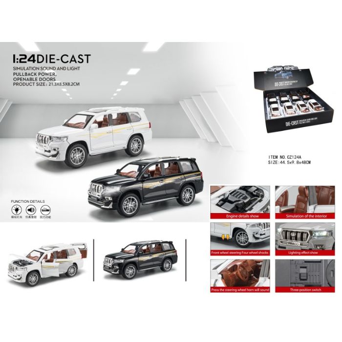 8pcs - 1:24 Toyota Land Cruiser Prado SUV . Net price 749 Rs