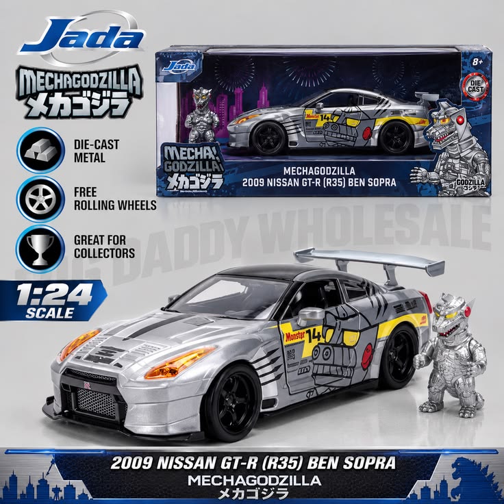 Jada Toys Godzilla 2009 Nissan GT-R 1:24 Die-Cast Car