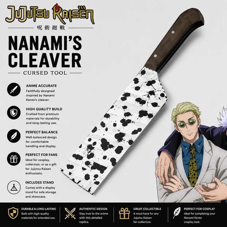 Jujutsu kaisen Kento Nanami Cleaver / Cursed Tool chaku katana