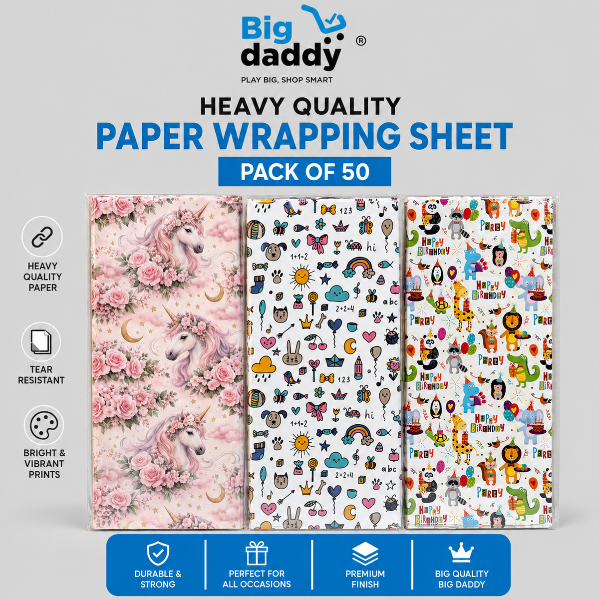Mix design Paper wrapping sheet Pack of 50