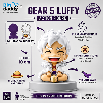 Gear 5 Luffy siiting eyes closed fiqure Pack of 2 (net price - 150)