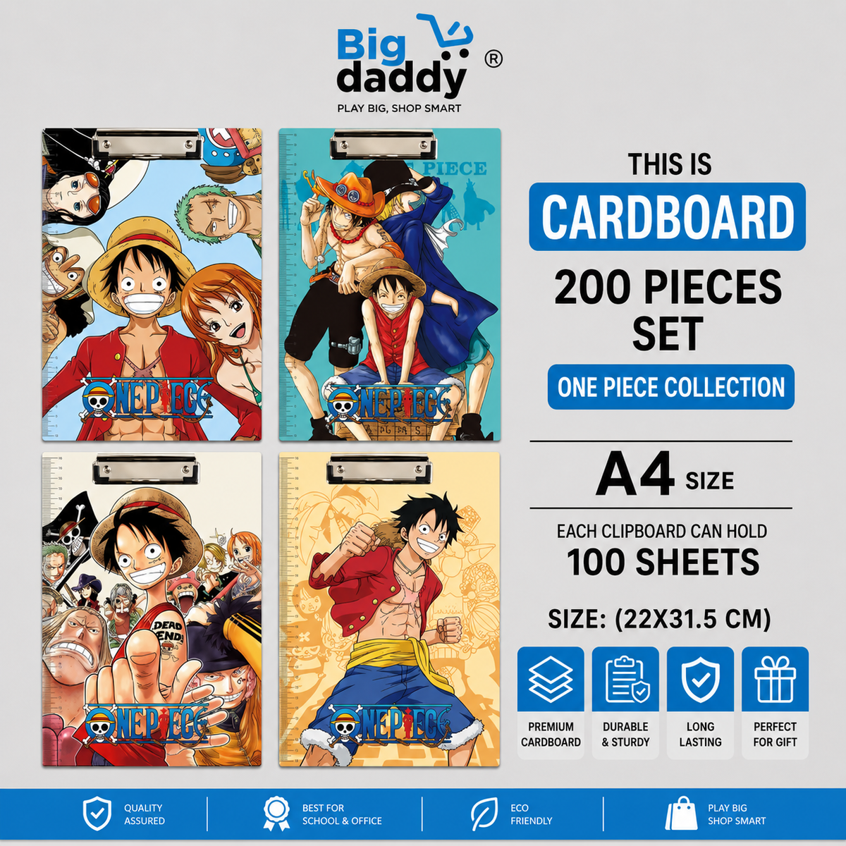 One piece Luffy Cardboard Pack of 6 ( Net price - 45 )