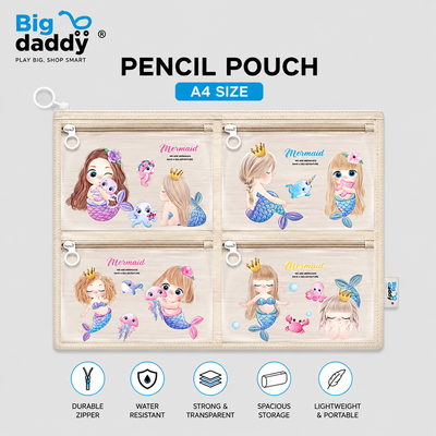 Mermaid A4 Size file pouch Pack of 12 ( Net price - 21 )