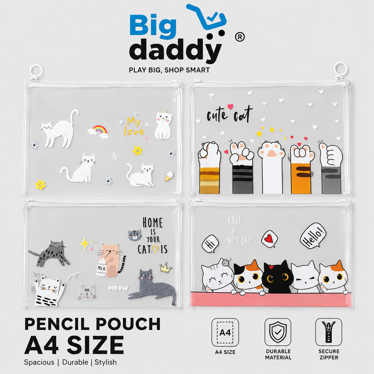 Cat A4 Size file pouch Pack of 12 ( Net price - 22 )