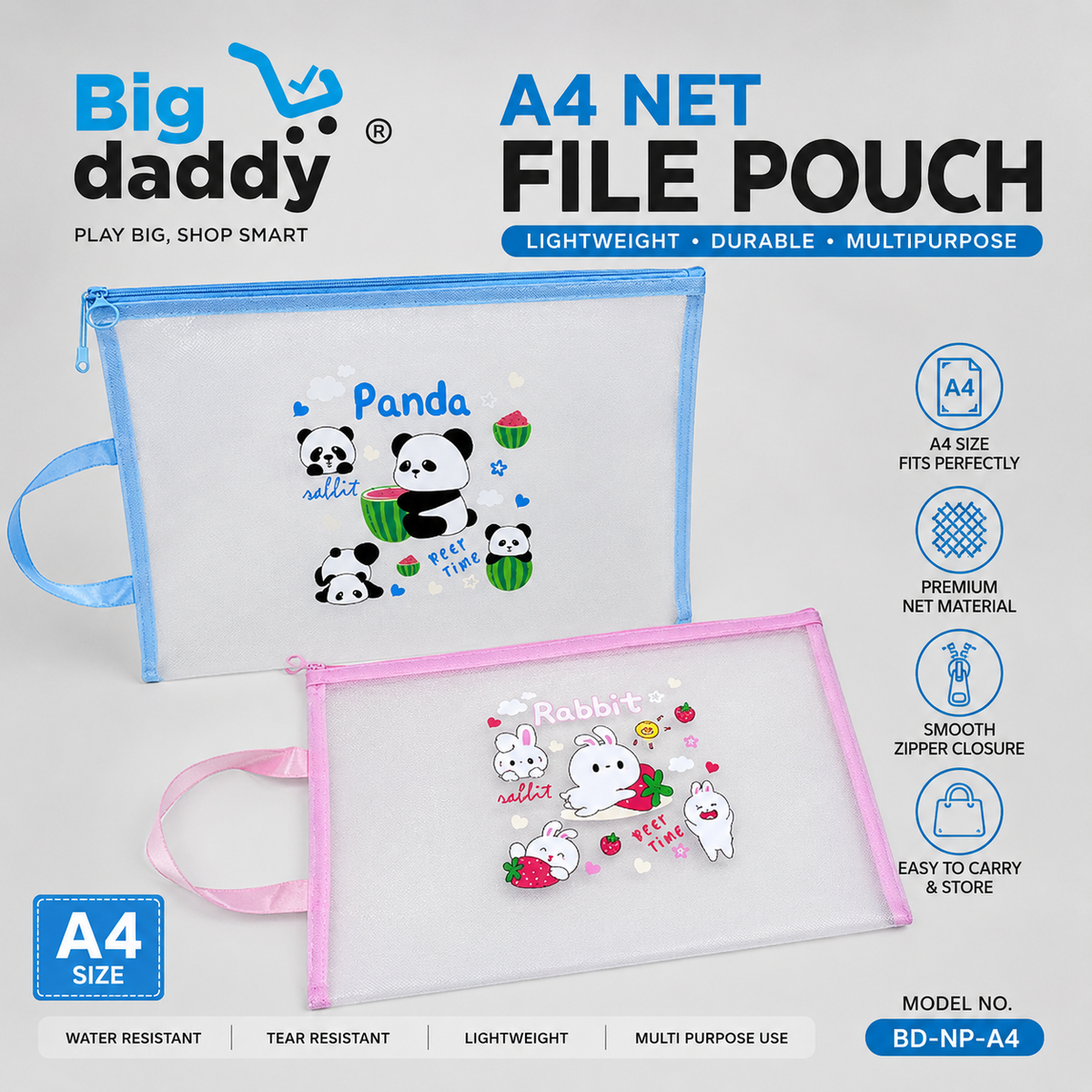 Panda A4 size Net file folder ( Pack of 6 ) Net price - 65 )