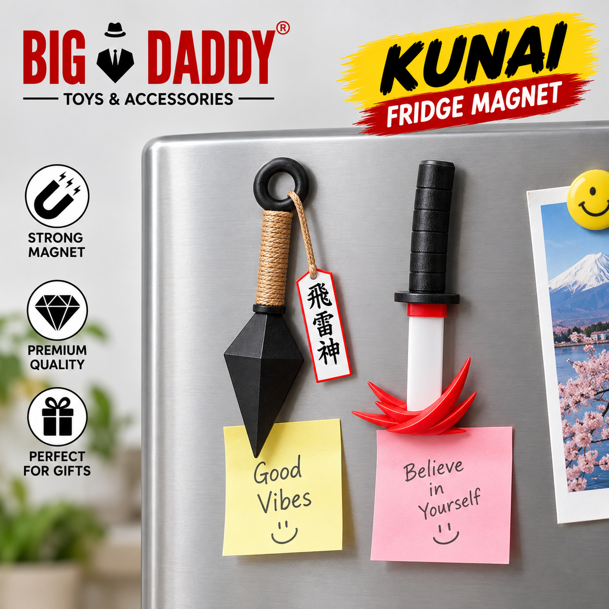 New Kunai / katana mix design Plastic magnet Pack of 3 ( Net price - 85 )