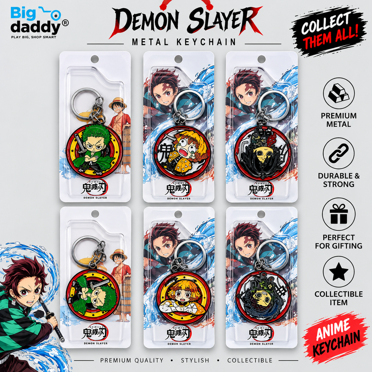 Demon main character Rotating keychain Pack of 10 ( Net price -45 )