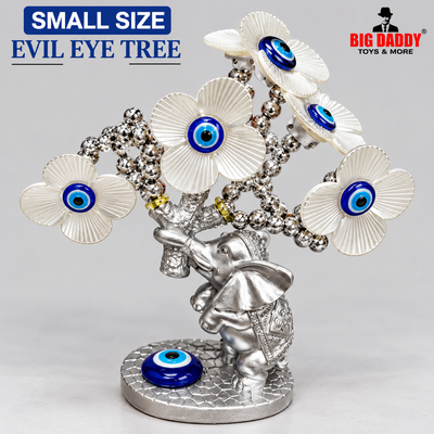 Small elephant silver evil eye tree