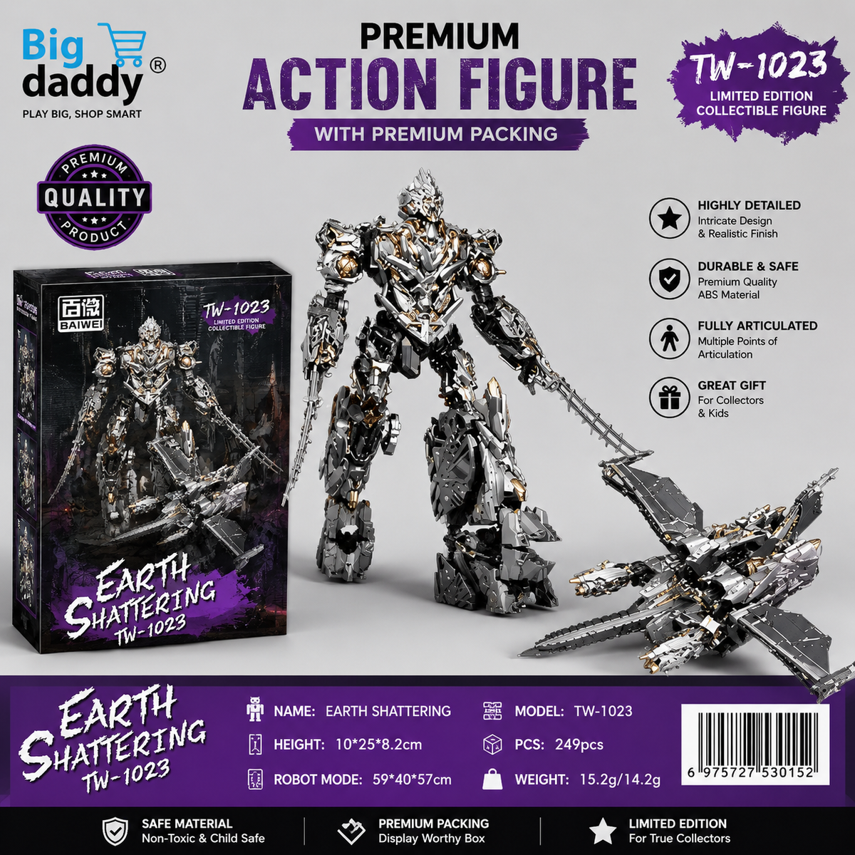 BAIWEI TW-1023 Transforming Battle Earth Shatteting Action Figure