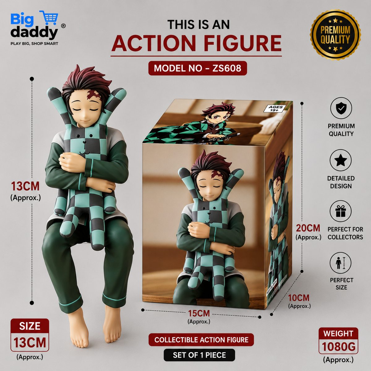 Tanjiro Sleeping sitting fiqure 13cm