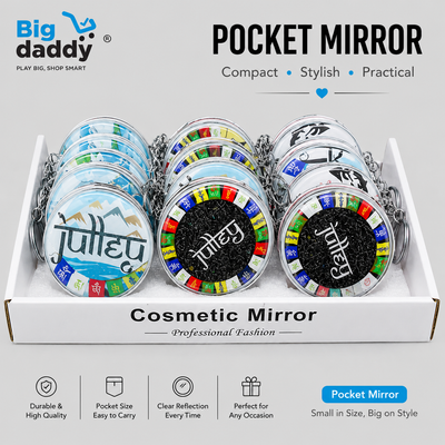 Juley ladakh round glitter pocket mirror Pack of 12 (eff price 85)