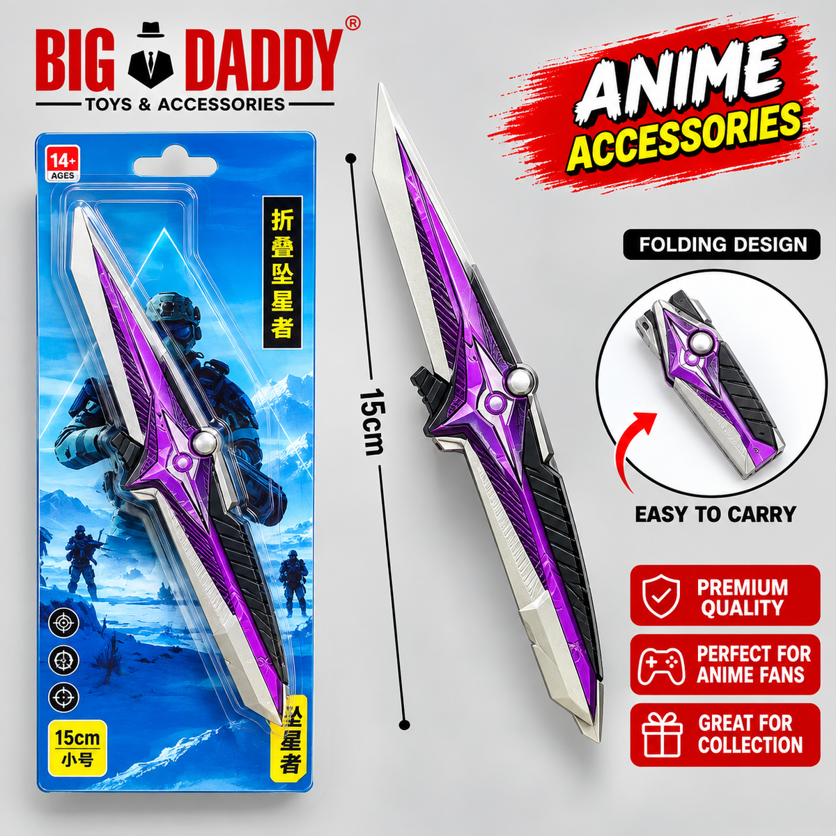 New Anime Foldable knife blue Pack of 2 ( Net price - 85 )