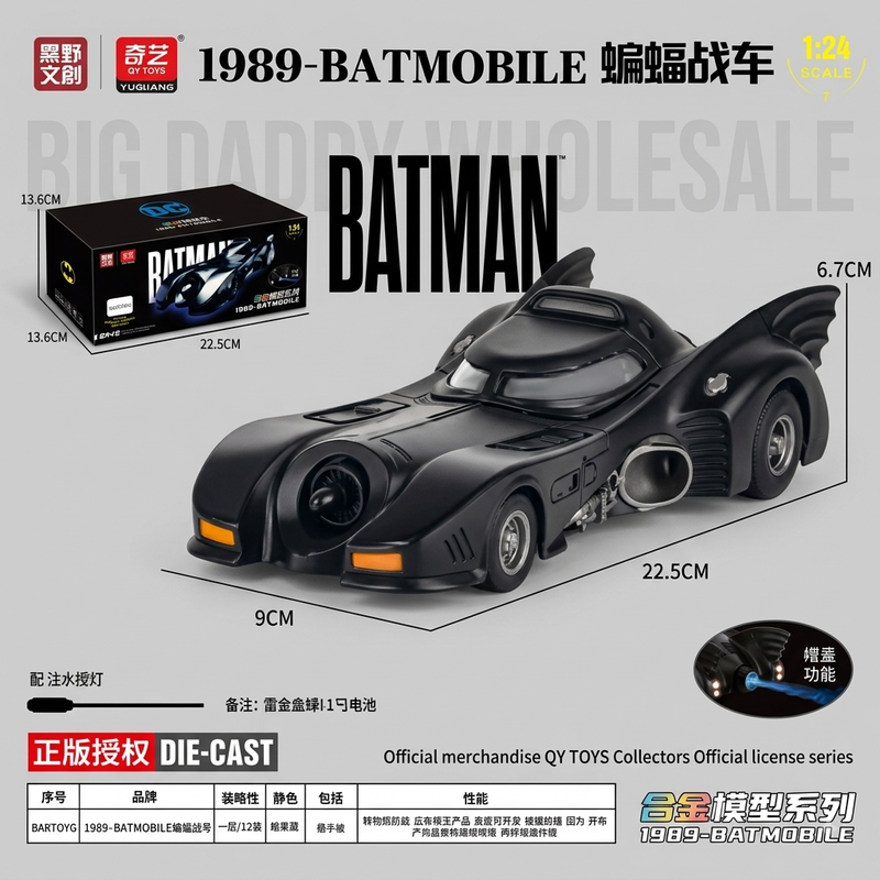 QY Toys Imported Batman Batmobile 2nd Generation – Officially Licensed 1:24