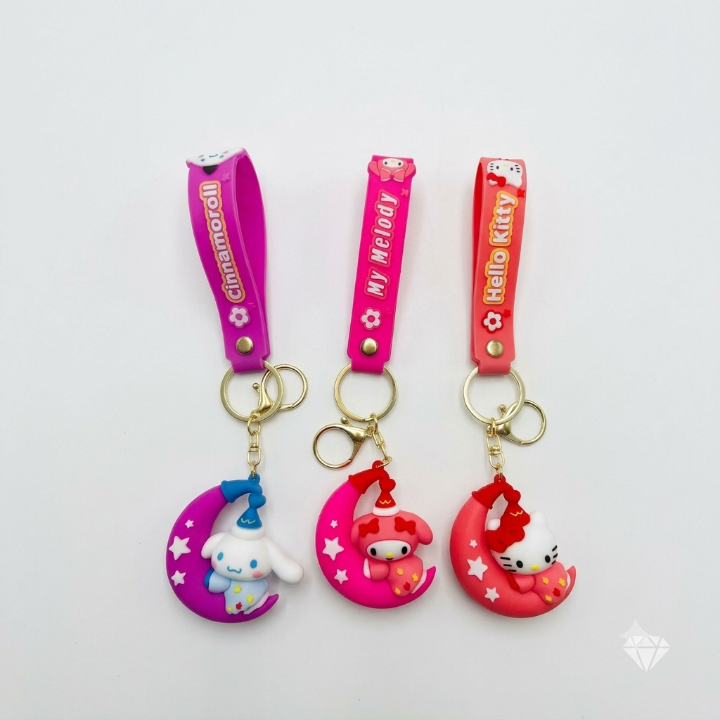 3pcs - Kuromi Moon Rubber keychain (eff price 35)