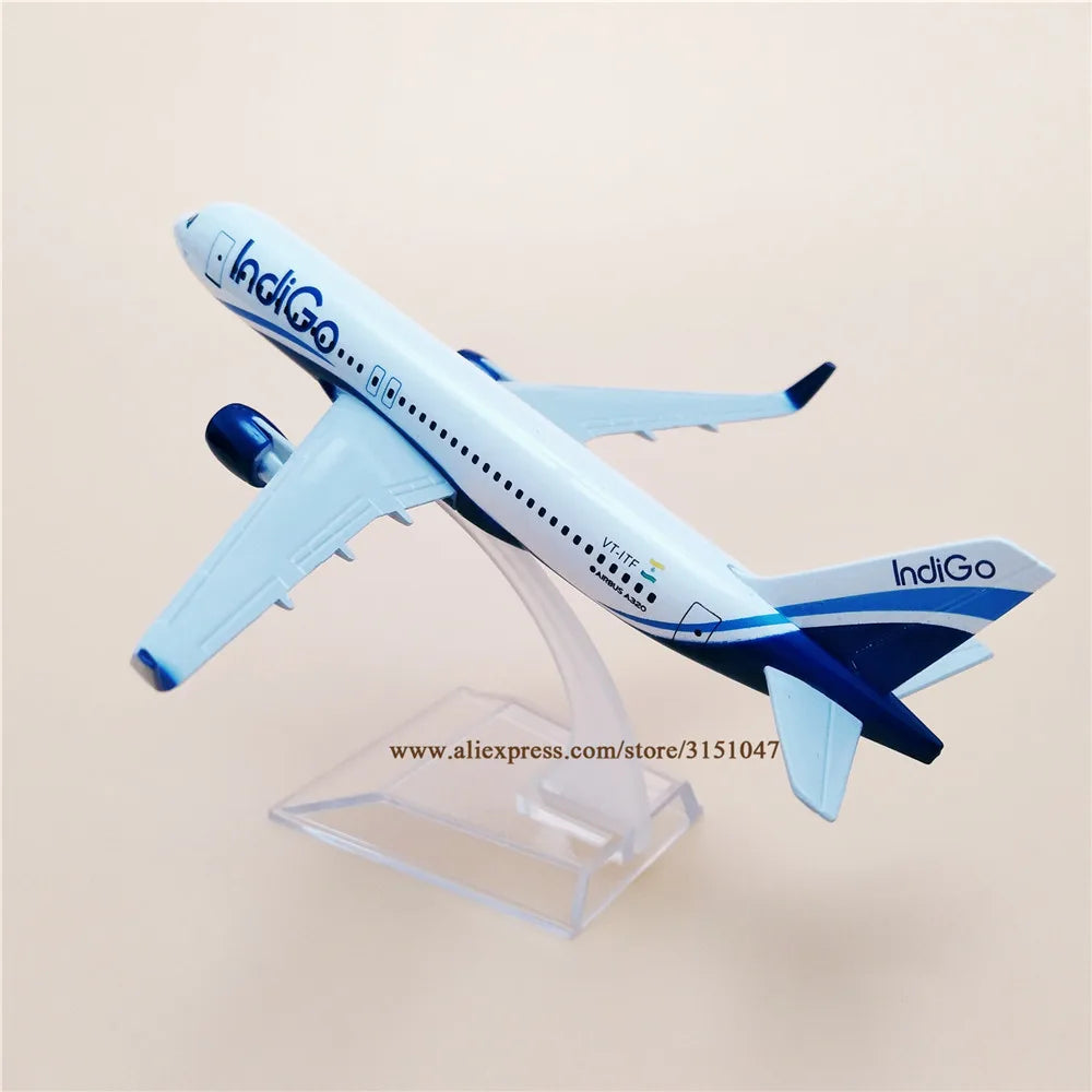 indiGO 16 CM MODEL PLANE METAL ALLOY