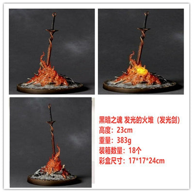 Dark Souls Bonfire 23cm Light Up Statue Coiled Sword Figure Boxed