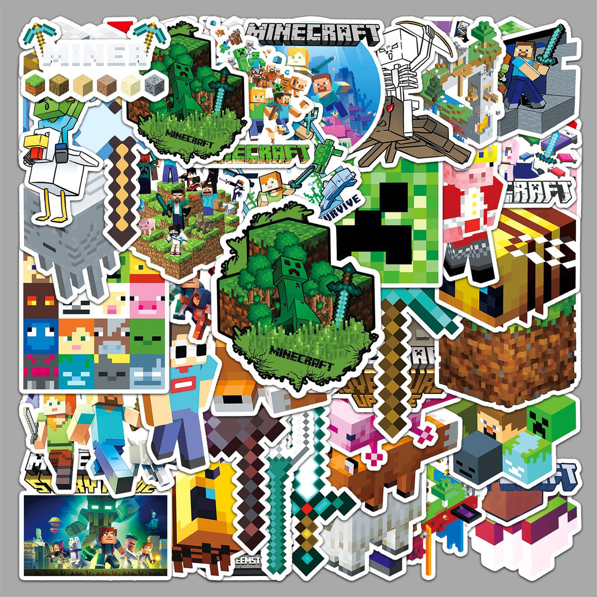 minecraft - 2 X 50 pc Sticker packets Net price 70