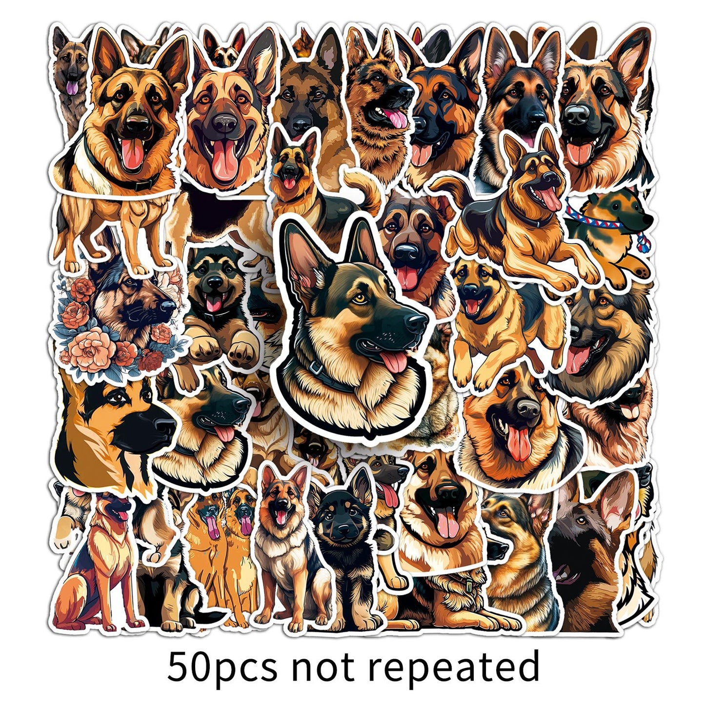 german sheperd- 2 X 50 pc Sticker packets Net price 70