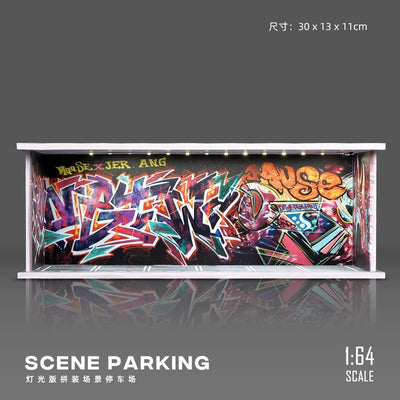 1:64 Scale Garage Scene Diorama - Graffiti Wall (Style E)