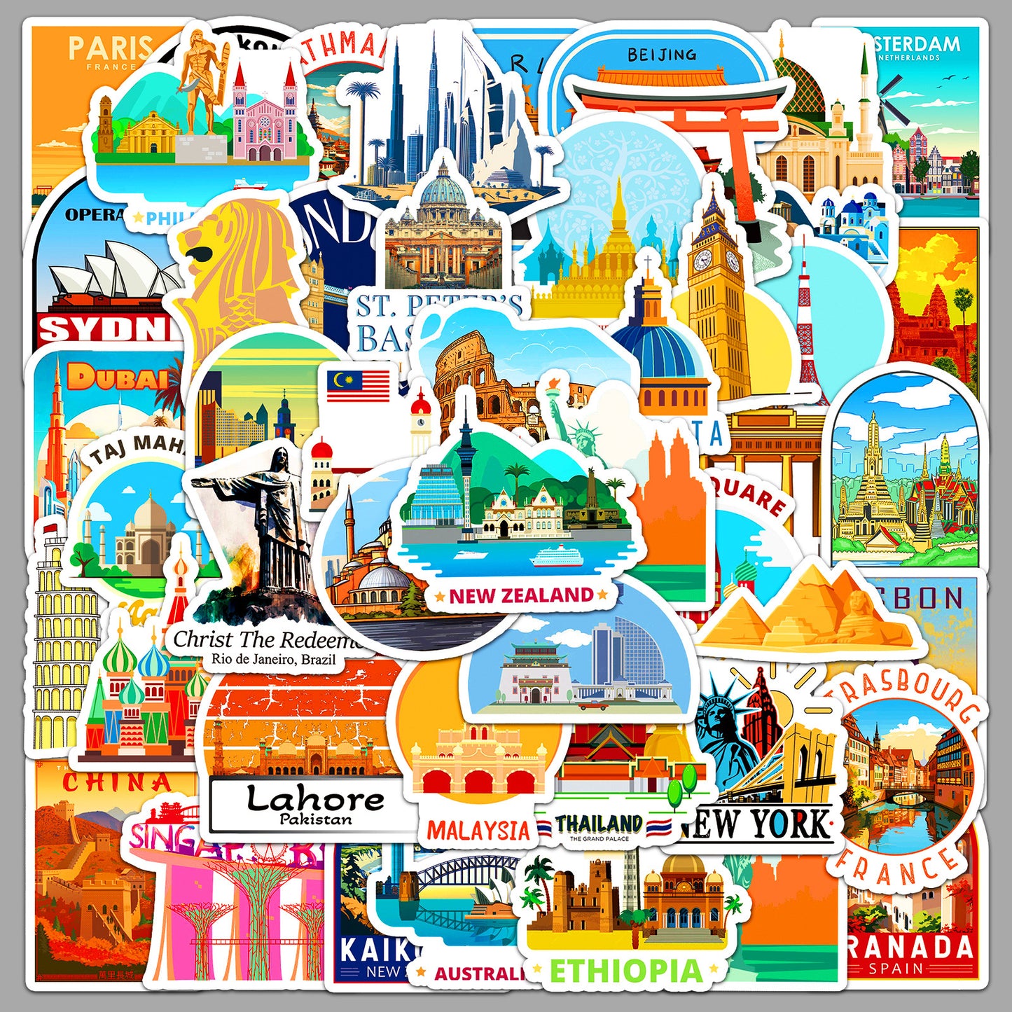 cities - 2 X 50 pc Sticker packets Net price 70