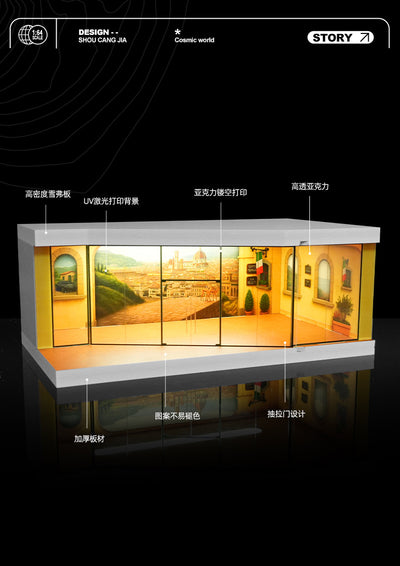 1:64 Scale Italian Street-Style Showroom Diorama
