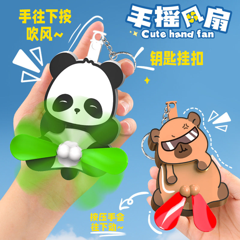 Panda scratching fan