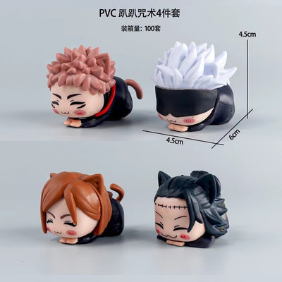 set of 4 sleeping gojo figures