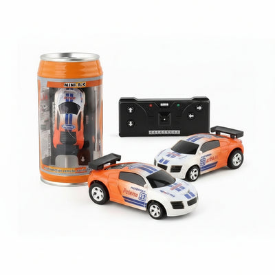Mini RC Racing Car Toy with Remote Control in Can Packaging orange