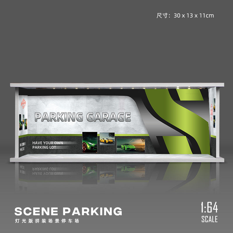 1:64 Scale Garage Scene Diorama - Green (Style I)
