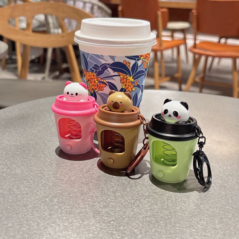 12pc- panda Cappibara light cup keychain net price 75