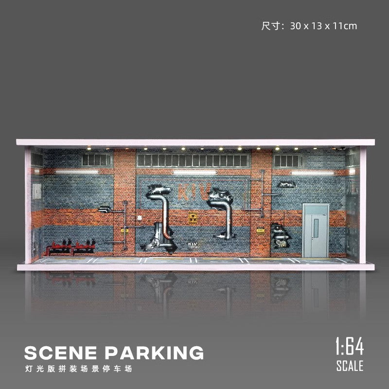 1:64 Scale Garage Scene Diorama - Abandoned Factory (Style C)