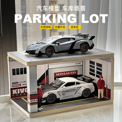 KIWI 1:24 Scale 3D Garage Scene Diorama with LED Light