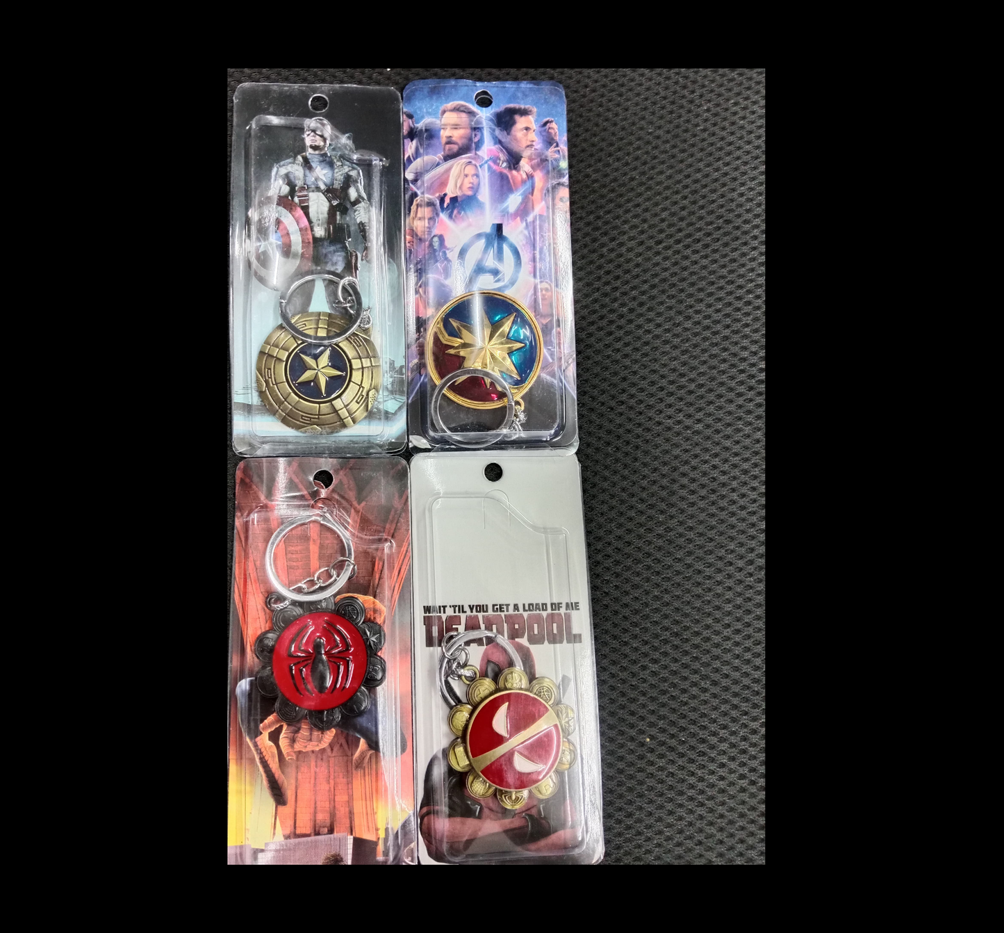 Superhero rotating mix keychain Pack of 5 (eff price 48)