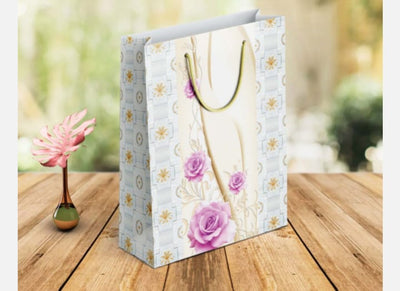 Rose print small size paper gift bag Pack of 12
