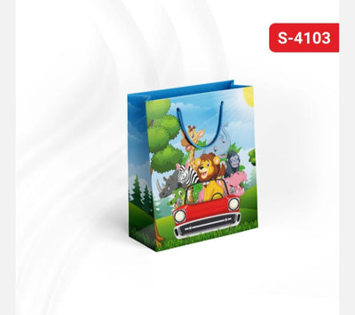 Jungle car small size paper gift bag Pack of 12