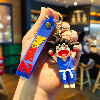 New Happy Blue DBZ Goku Rubber Keychain Pack of 3 (eff price 35)