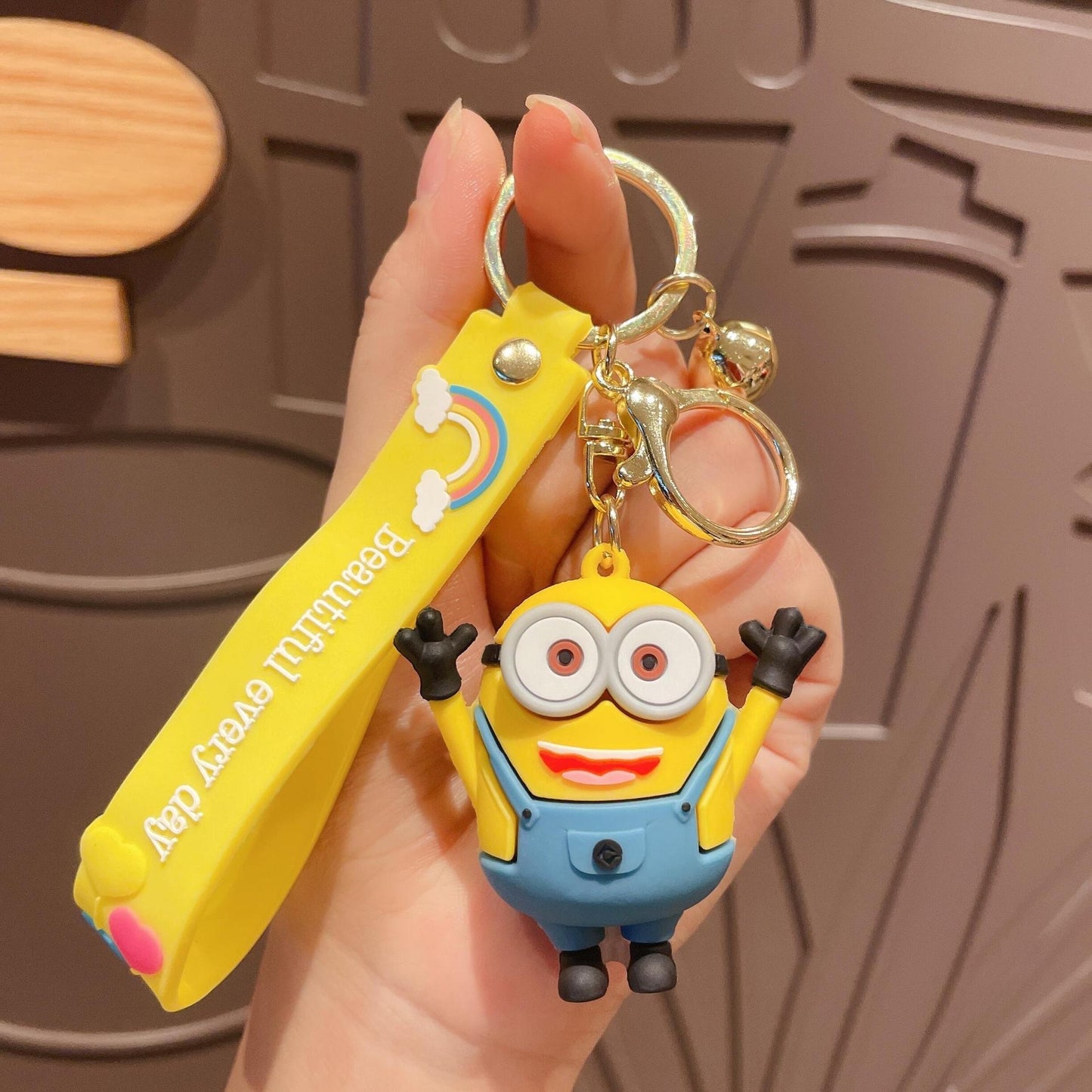 Minion rubber keychain