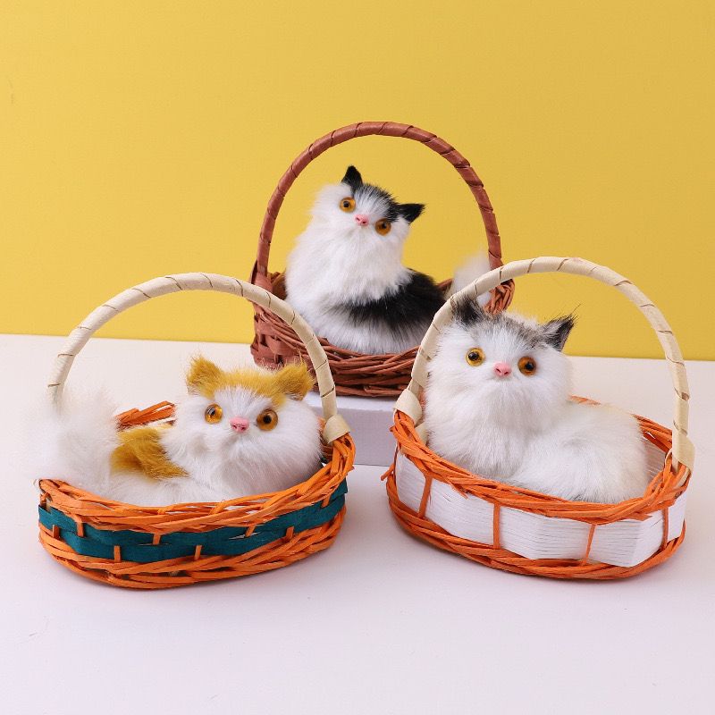 Basket cat with voice Mix colour pack of 3 ( net price 130 )
